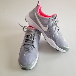 Nike Training shoe, gray and pink, ladies sz 9.5